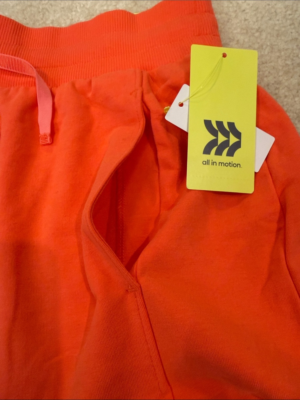 Women’s Orange Drawstring Casual Shorts - Picture 4 of 9